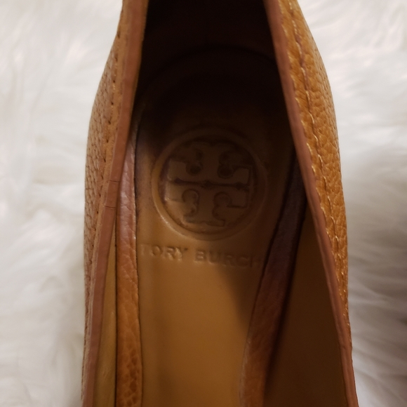 Tory BurchAmanda Open-Toe Logo Wedge Sz 5.5M - Picture 10 of 14